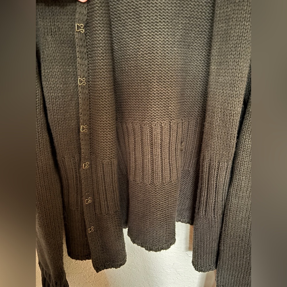 Eddie Bauer Women Open-front Knit Cardigan Sz XL Tall Green - Picture 4 of 4